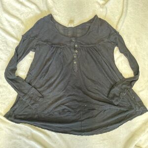 Free People We The Free trapeze style long sleeve black top